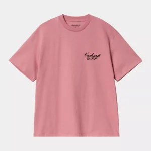 damski-t-shirt-carhartt-wip-exchange-dusty-rose-black